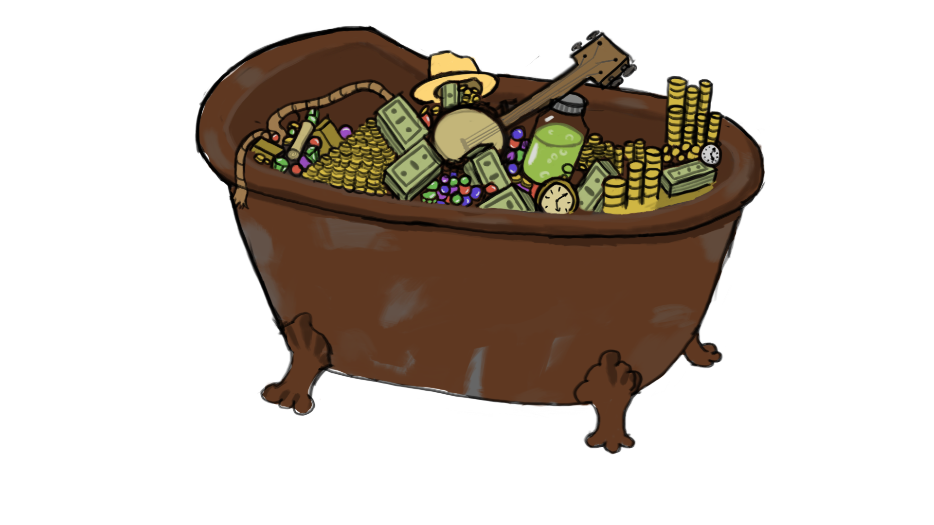 Prize tub full of hillbilly loot